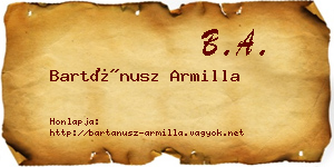Bartánusz Armilla névjegykártya